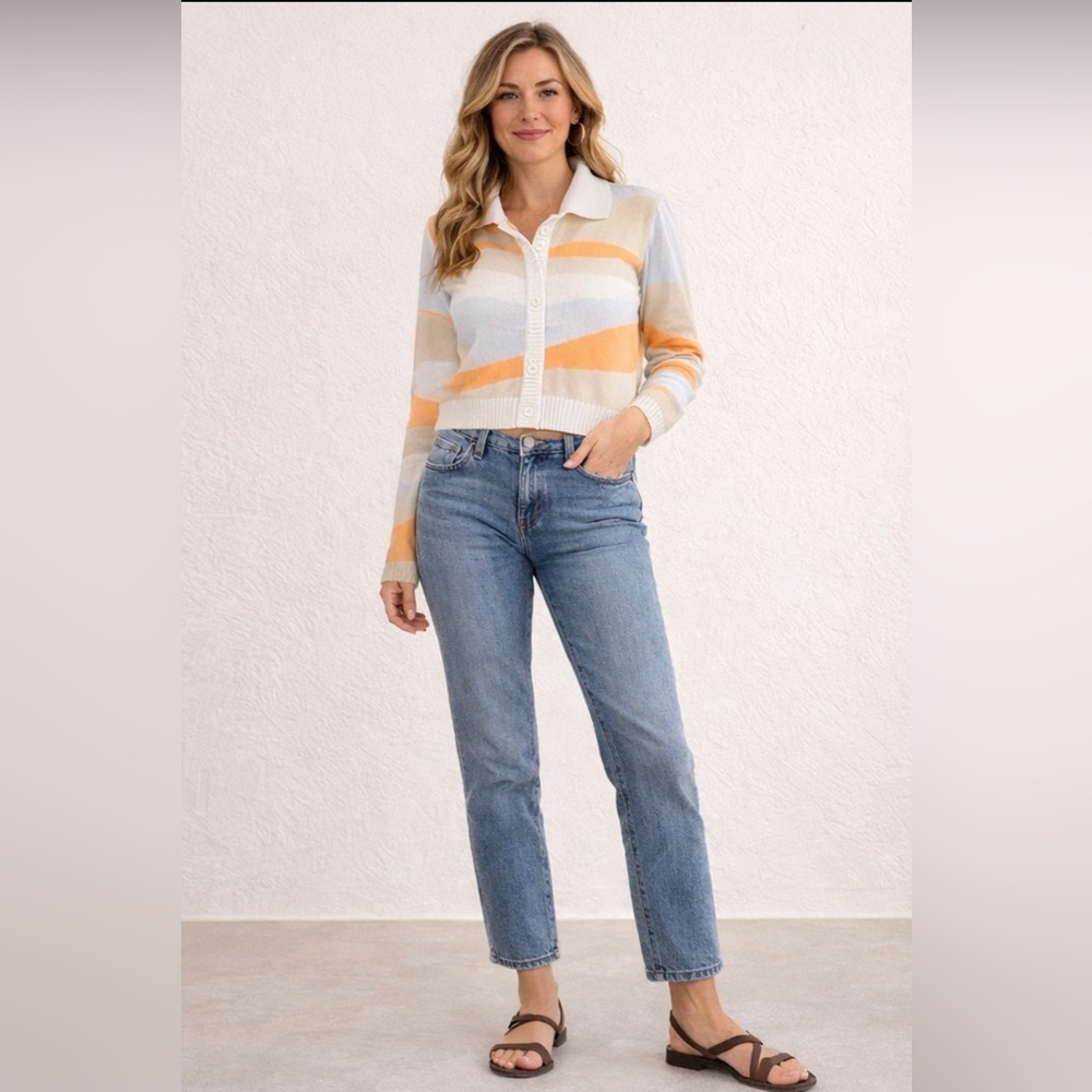 Hollister multicolor ribbed cardigan